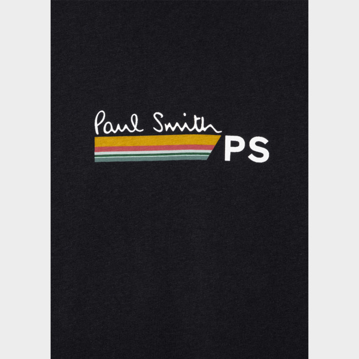 Tee-shirt Bleu Marine Foncé à Rayures Logo PS - Paul Smith