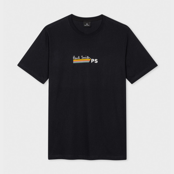 Tee-shirt Bleu Marine Foncé à Rayures Logo PS Tee-shirt Bleu Marine Foncé à Rayures Logo PS