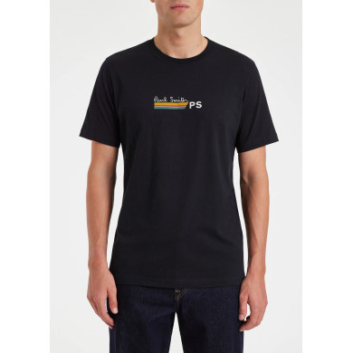 Tee-shirt Bleu Marine Foncé à Rayures Logo PS - Paul Smith Tee-shirt Bleu Marine Foncé à Rayures Logo PS - Paul Smith