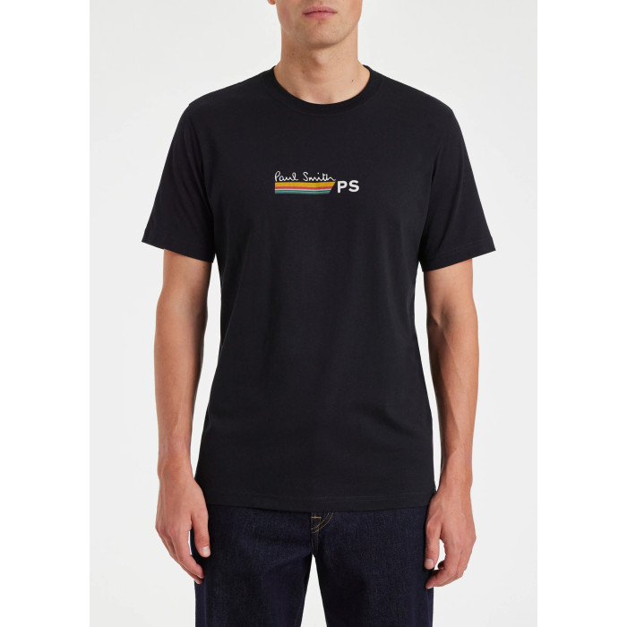 Tee-shirt Bleu Marine Foncé à Rayures Logo PS - Paul Smith