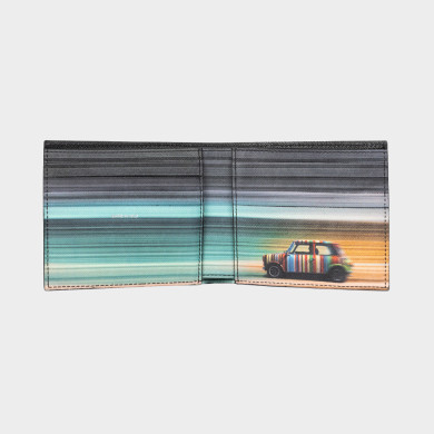 Portefeuille en cuir noir avec intérieur 'Mini Blur' - Paul Smith Portefeuille en cuir noir avec intérieur 'Mini Blur' - Paul Smith