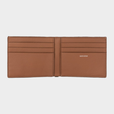 Portefeuille en cuir de veau tanné avec tissage à rayures 'Signature' - Paul Smith Portefeuille en cuir de veau tanné avec tissage à rayures 'Signature' - Paul Smith