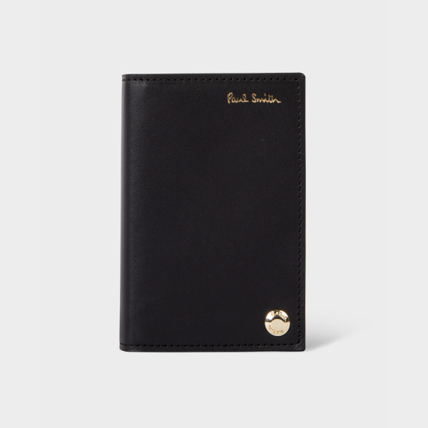 Porte-cartes pivotant avec intérieur à rayures 'Signature' - Paul Smith Porte-cartes pivotant avec intérieur à rayures 'Signature' - Paul Smith