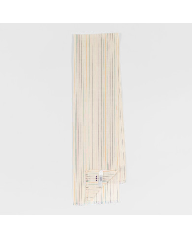 Off-White Stitched Stripe Scarf in Cotton - Paul Smith