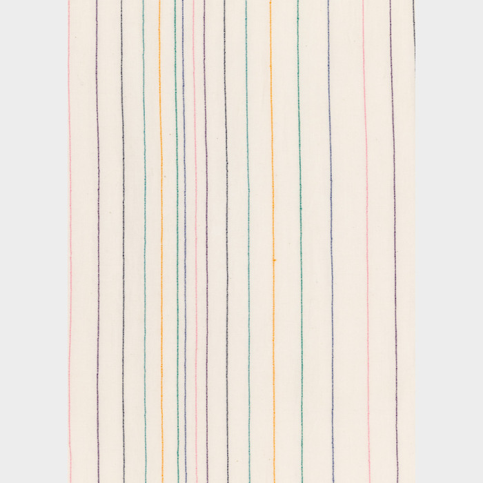 Écharpe Blanc Cassé à Rayures Cousues en Coton - Paul Smith