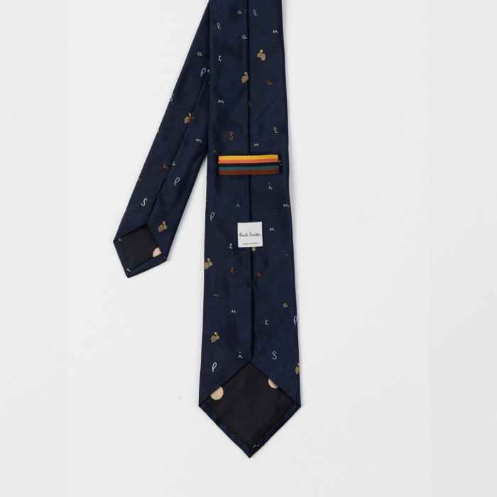 Embroidered Rabbit Silk Tie - Paul Smith