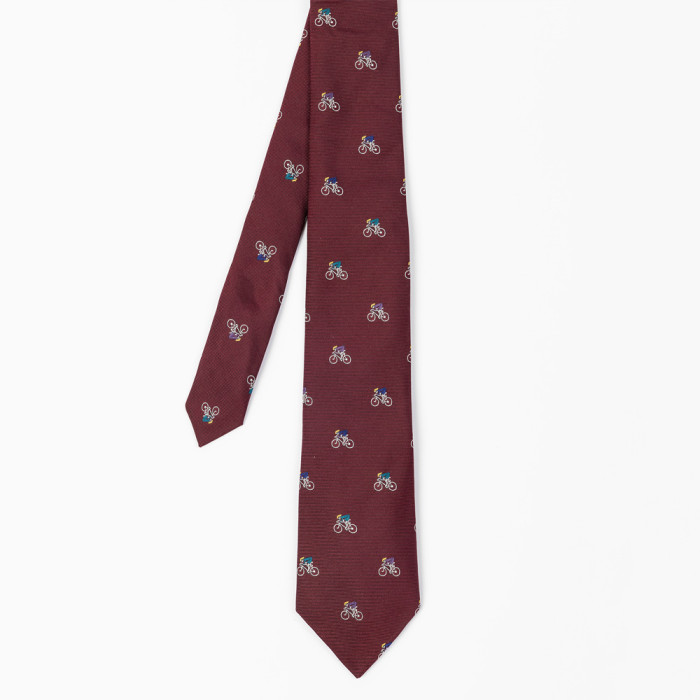 Cravate en soie avec broderies vélos - Paul Smith