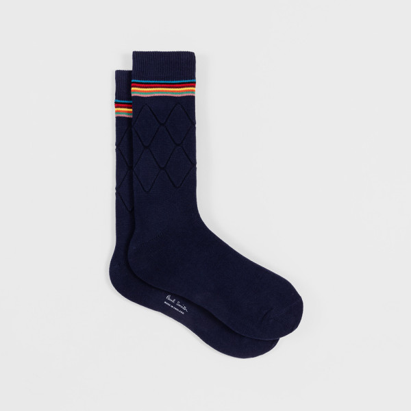 Chaussettes Tonales Marine Argyle bleu marine - Paul Smith