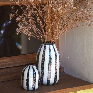 Black Riviera Decorative Vase - H24cm - Sarah Lavoine