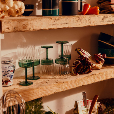 Sarah blue sparkle wine glass - Sarah Lavoine