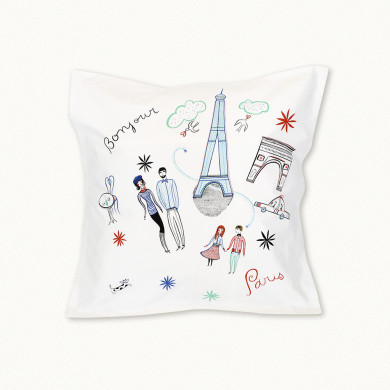 2 Paris day night pillowcases 65 x 65 cm