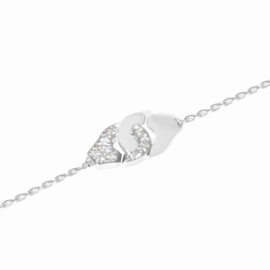 Bracelet Menottes dinh van R8 or blanc et diamants Bracelet Menottes dinh van R8 or blanc et diamants