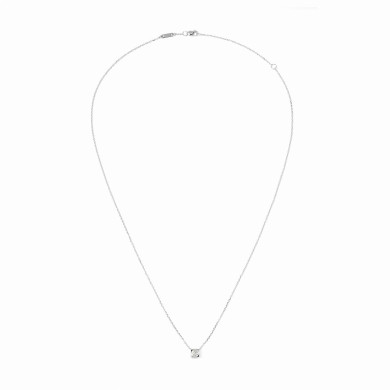 Collier Le Cube diamant moyen modèle or blanc et diamant Collier Le Cube diamant moyen modèle or blanc et diamant