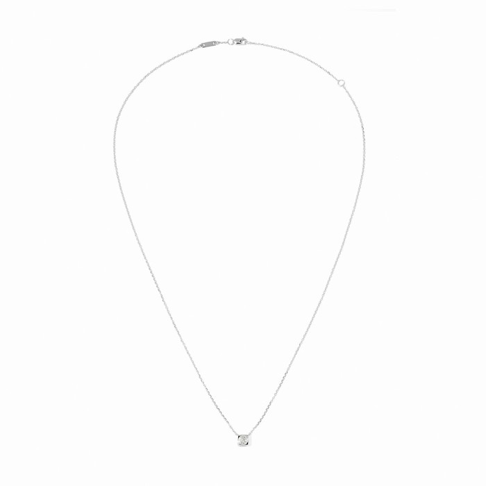 Collier Le Cube diamant moyen modèle or blanc et diamant