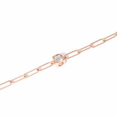 Bracelet Le Cube Diamant or rose et diamant Bracelet Le Cube Diamant or rose et diamant