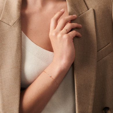 Bracelet Le Cube Diamant or rose et diamant Bracelet Le Cube Diamant or rose et diamant