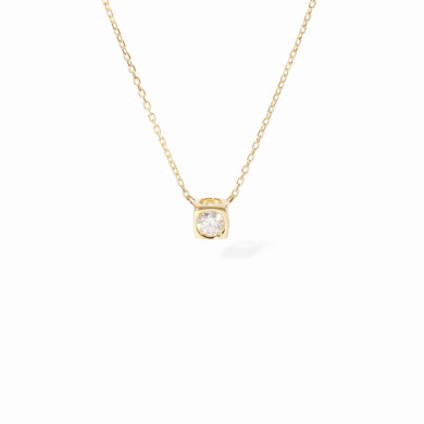 Le Cube Diamant medium necklace yellow gold and diamond Le Cube Diamant medium necklace yellow gold and diamond