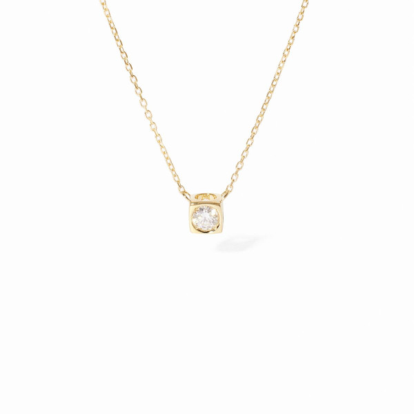 Le Cube Diamant medium necklace yellow gold and diamond Le Cube Diamant medium necklace yellow gold and diamond