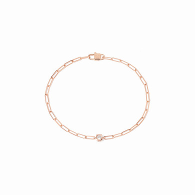 Bracelet Le Cube Diamant or rose et diamant Bracelet Le Cube Diamant or rose et diamant