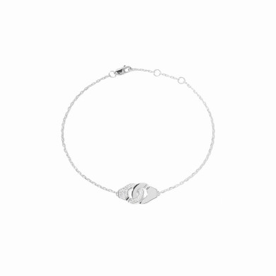Bracelet Menottes dinh van R8 or blanc et diamants Bracelet Menottes dinh van R8 or blanc et diamants