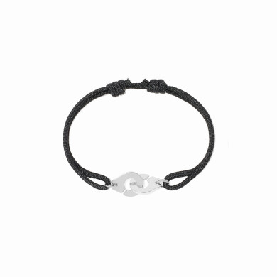 Bracelet sur cordon Menottes dinh van R10 or blanc Bracelet sur cordon Menottes dinh van R10 or blanc