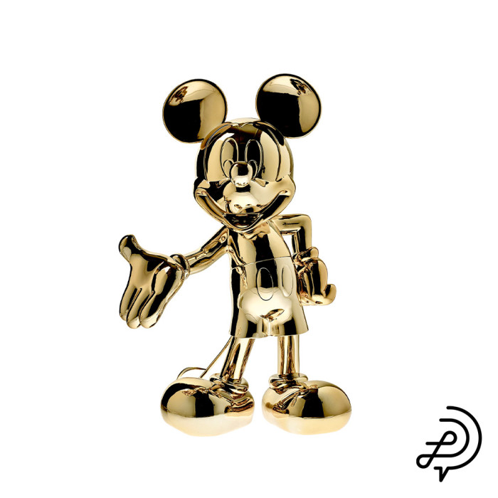 Mickey Welcome chromé or - 30 cm