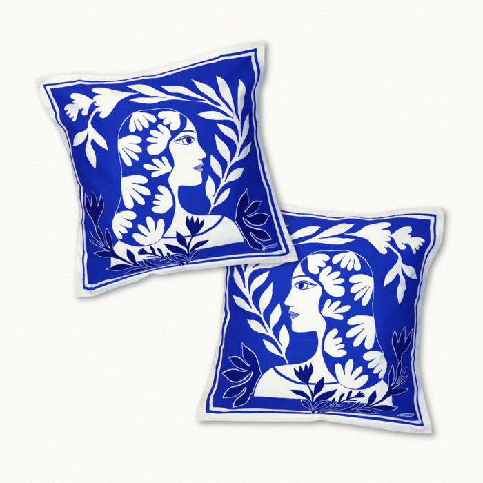 2 taies d'oreiller elle elle - 65 x 65 cm