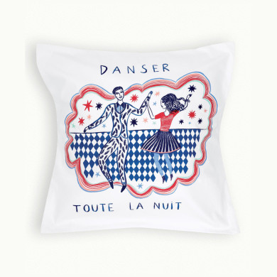 2 taies d'oreiller danser dormir - 65 x 65 cm