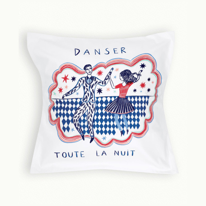2 taies d'oreiller danser dormir - 65 x 65 cm