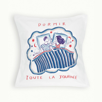 2 taies d'oreiller danser dormir - 65 x 65 cm