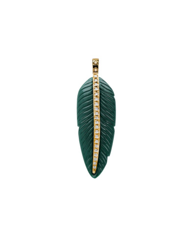 Malachite feather pendant