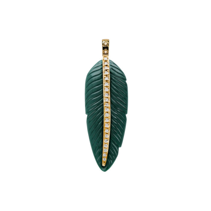 Malachite feather pendant