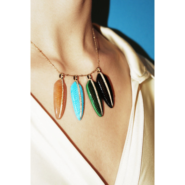 Malachite feather pendant Malachite feather pendant