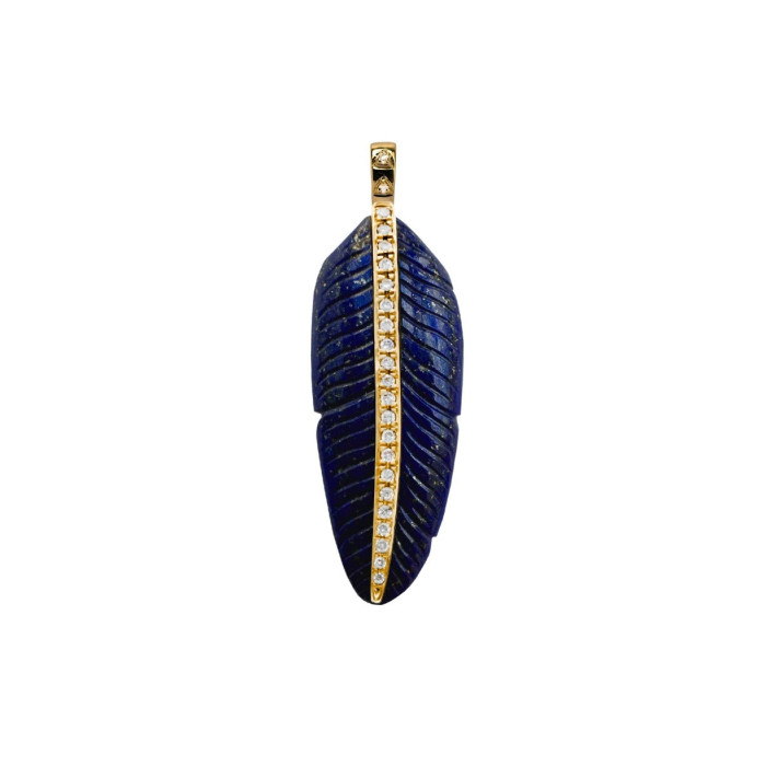Pendentif plume Lapis