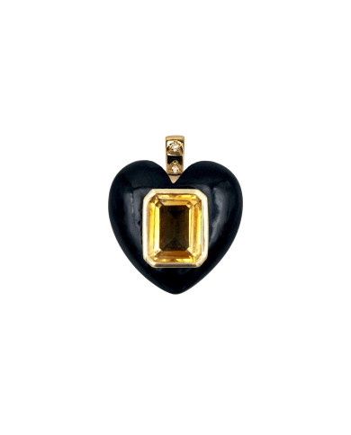Onyx heart pendant