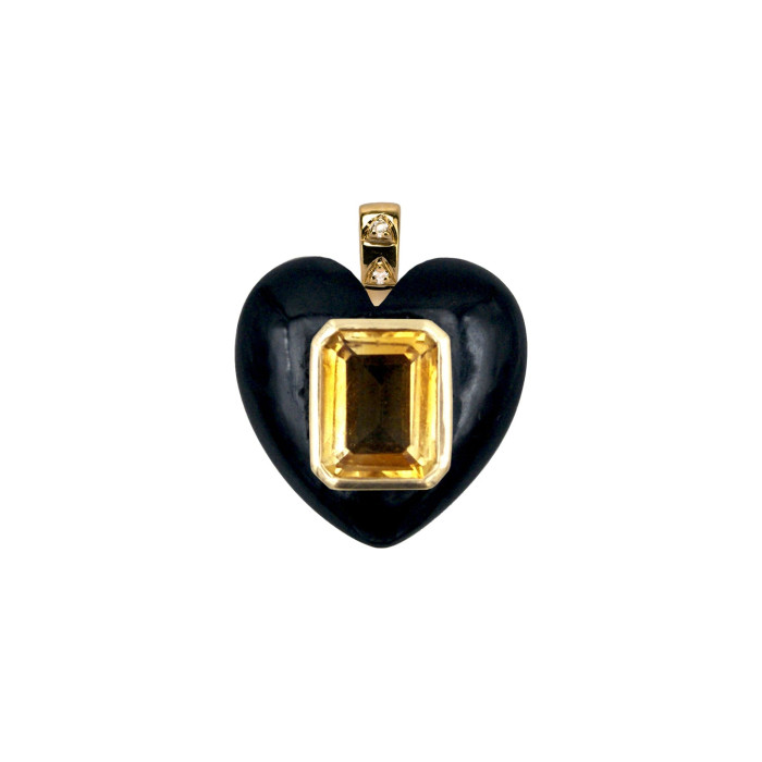 Pendentif cœur onyx