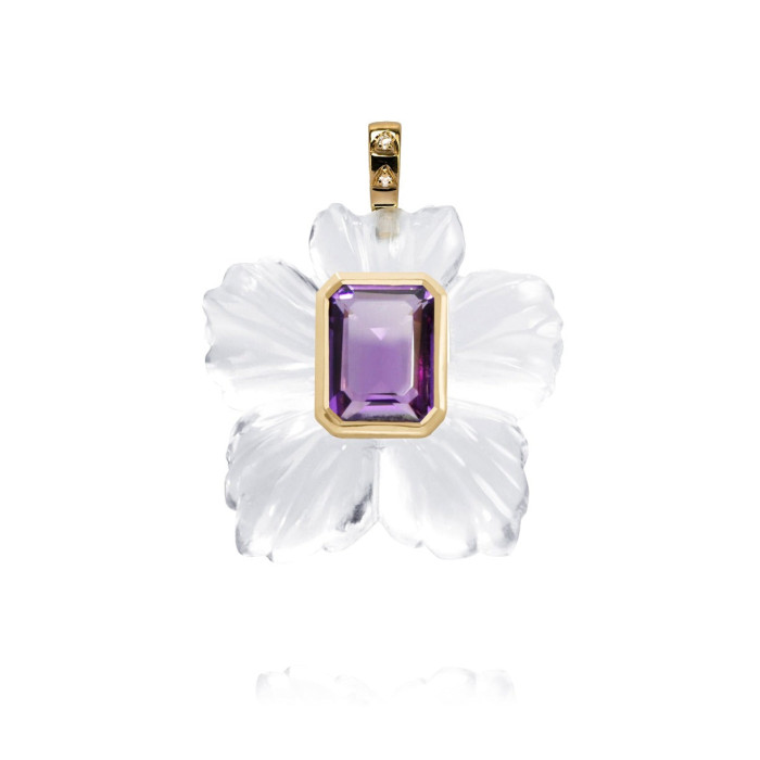 Rock Crystal and Amethyst Flower Pendant Rock Crystal and Amethyst Flower Pendant