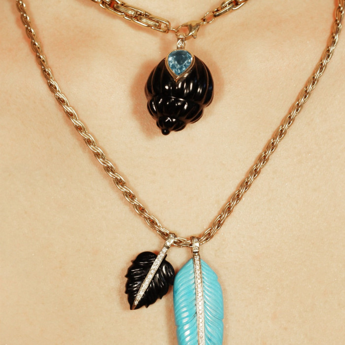Onyx Petal Pendant