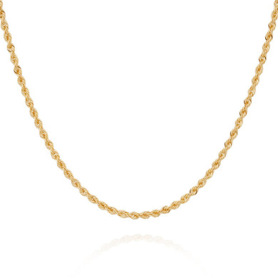 Chaine en or maille corde creuse - 1.7 mm / 45cm