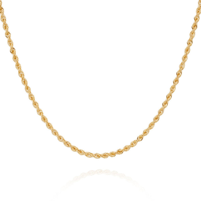 Chaine en or maille corde creuse - 1.7 mm / 45cm