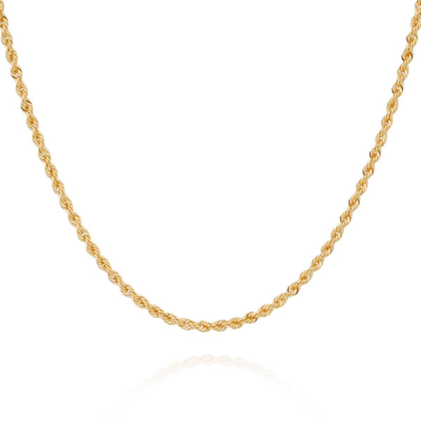 Chaine en or maille corde creuse - 1.7 mm / 45cm Chaine en or maille corde creuse - 1.7 mm / 45cm