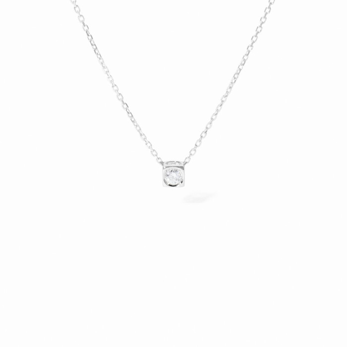 Le Cube Diamant small necklace white gold and diamond Le Cube Diamant small necklace white gold and diamond