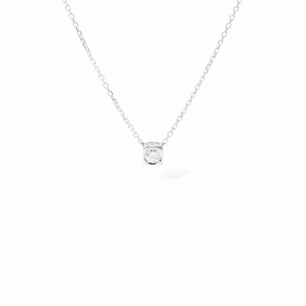 Le Cube Diamant small necklace white gold and diamond Le Cube Diamant small necklace white gold and diamond