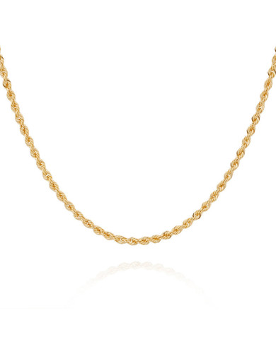 Hollow rope mesh gold chain