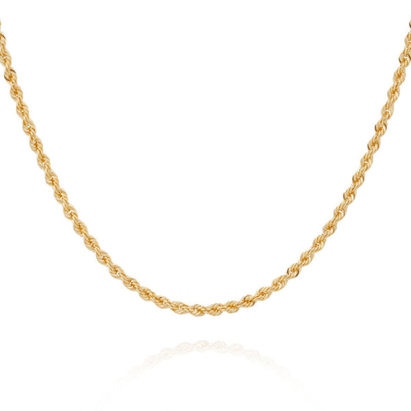 Chaine en or maille corde creuse - 2.1 mm / 45 cm Chaine en or maille corde creuse - 2.1 mm / 45 cm