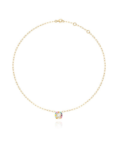 Stella Rainbow Chain and Diamond Necklace with Rock Crystal