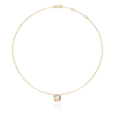 Stella Rainbow Chain and Diamond Necklace with Rock Crystal Stella Rainbow Chain and Diamond Necklace with Rock Crystal