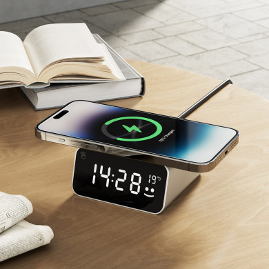 Reddi chargeur horloge sans fil - gris clair