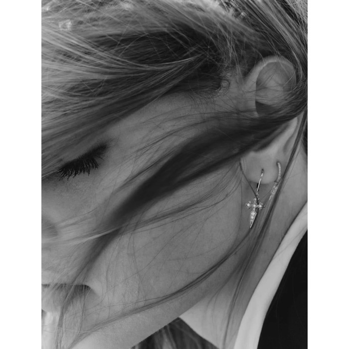 Boucles d'oreilles Blood Diamonds or et diamants