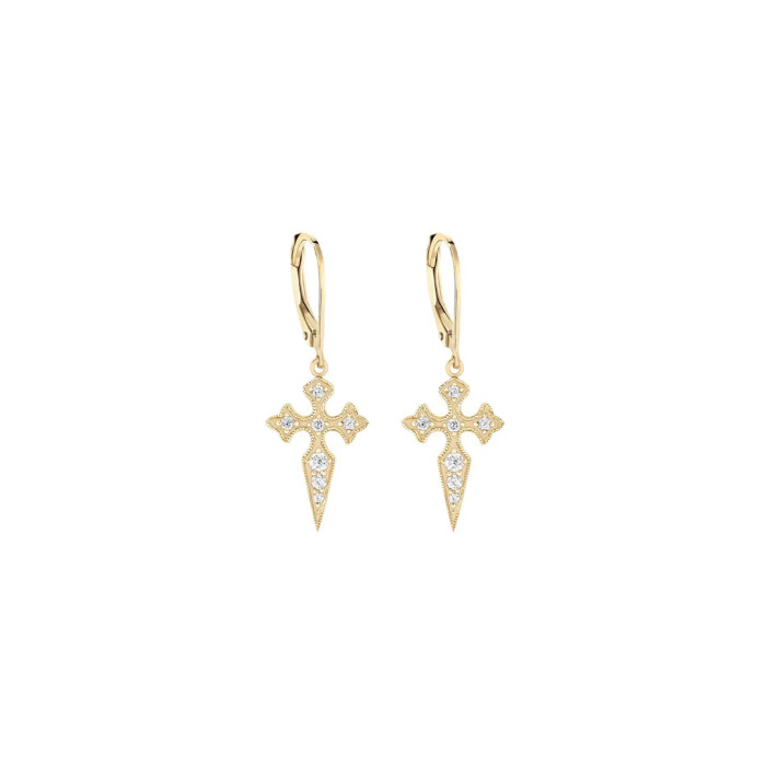 Boucles d'oreilles Blood Diamonds or et diamants